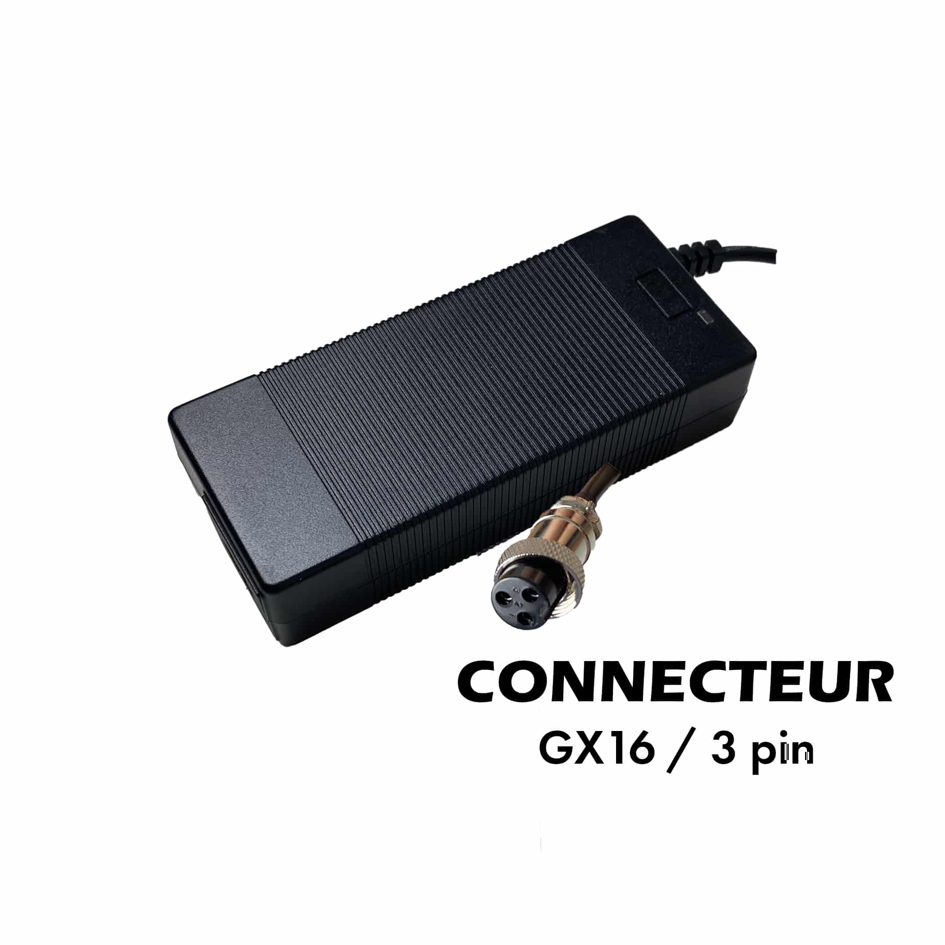 Chargeur 52V ➡️ 58.8V / 2A (connecteur GX16-3p)